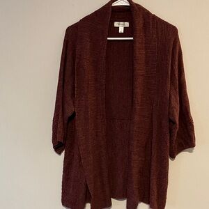 dressbarn Deep Brown Open-Front Cardigan 1X